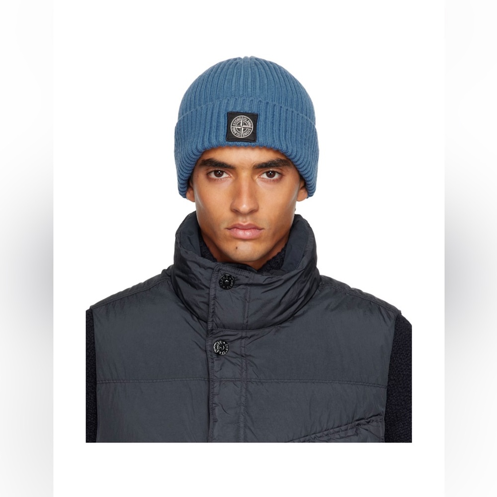 Stone Island Blue Beanie